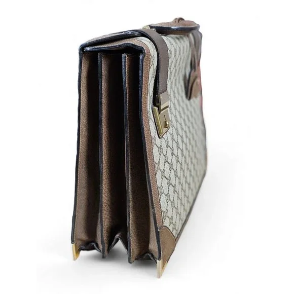 GUCCI Italy Supreme 16" Vintage Professor Lawyer Attorney Briefcase Attache Bag - Picture 14 of 15